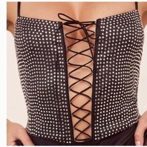 For Love & Lemons Mirage Mirrored Bodysuit XXS